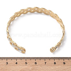 Bracelets manchettes bicolores en acier inoxydable 304 pour femmes&nbsp;BJEW-A160-04GP