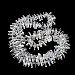電気メッキガラスビーズセット  三角形  ABカラーメッキ  透明  9x15.5~16x2.8~3mm  穴：1mm  約119~131個/連  24.21''~24.41''（61.5~62センチメートル）&nbsp;GLAA-K061-04A-AB01