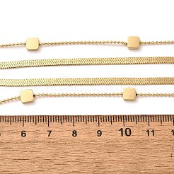 Квадратные двухслойные ожерелья из нержавеющей стали 304 для женщин NJEW-U031-06G