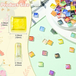 240шт. 12-х цветные радужные переливающиеся стеклянные кабошоны&nbsp;DIY-CJ0003-10