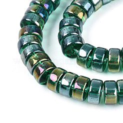 Ab couleur plaqué perles de verre transparent brins&nbsp;GLAA-T026-4x8mm-T02