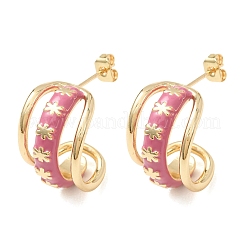 Boucles d'oreilles en laiton émaillé à placage en crémaillère&nbsp;KK-CBAB1AF-38B-G