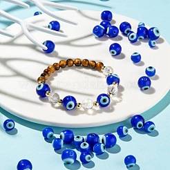 3 нить 3 стилей ручной работы сглаз лэмпворк круглые бусы LAMP-LS0001-12B