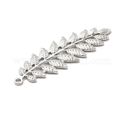 変色しない304ステンレススチールの大きなペンダント  麦の穂チャーム  ステンレス鋼色  59.5x19x1.5mm  穴：2mm&nbsp;LS-STAS-B032-04P