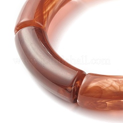 Bracciale elasticizzato con perline in tubo acrilico trasparente per ragazze&nbsp;BJEW-JB07311