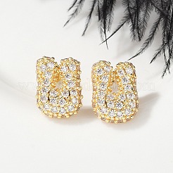 Boucles d'oreilles en laiton avec zircone cubique de micro pave&nbsp;EJEW-Z091-04G-U