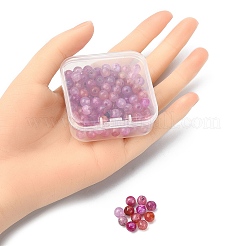 130шт окрашенные нити из натуральных многоцветных агатовых бусин G-YW0001-29C