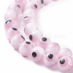 Handgefertigte Murano bösen Blick runde Perle Stränge&nbsp;LAMP-L055-4mm-17