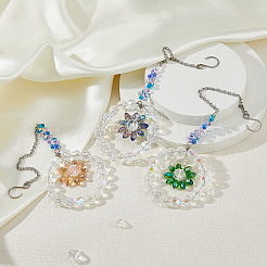 3 шт. стеклянные подвесные украшения HJEW-FH00050