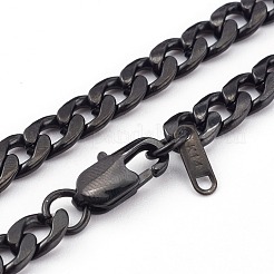 Colliers à maillons cubains en acier inoxydable 304&nbsp;NJEW-JN03344