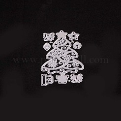 クリスマステーマフレーム炭素鋼切削ダイステンシル  DIYスクラップブッキング/フォトアルバム用  装飾的なエンボス印刷紙のカード  クリスマスツリー  マットプラチナカラー  78x47.5x0.8mm&nbsp;DIY-F046-27