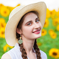 2 пара двухцветных сережек-подвесок в форме ромба из полимерной глины&nbsp;EJEW-FI0001-05