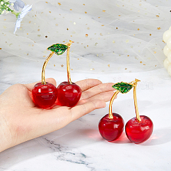 Kirsche handgemachte Bunte Malerei Figuren Ornamente&nbsp;DJEW-WH0016-49