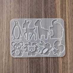 Силиконовые Молды для кулона «сделай сам» с изображением пингвина/лева/кролика&nbsp;X1-SIL-F010-03