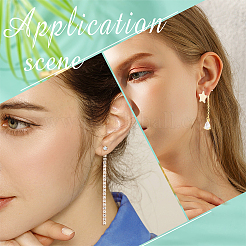 8 шт. 2 латунных гайки для ушей с кисточкой из хрустальных страз KK-SC0003-14