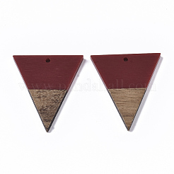 Pendentifs en bois de résine et de noyer&nbsp;RESI-T035-06D-A