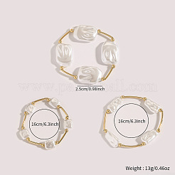 3 шт. 3 стильных браслета из латуни и искусственного жемчуга для женщин FS-WGEC677-01