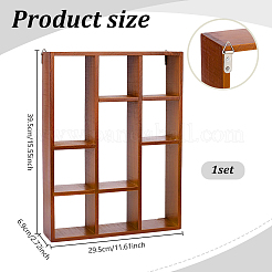 Étagère de rangement en bois à plusieurs compartiments&nbsp;AJEW-WH0410-364