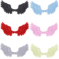 60 шт. 6-цветная атласная ткань с компьютерной вышивкой&nbsp;DIY-GF0012-53