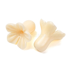染色された合成珊瑚彫刻ビーズ  花  ベージュ  17x18mm  穴：1.4mm&nbsp;GG-CBAE64B-01B-06