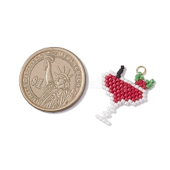 6шт 6 цвета подвески из стеклянного бисера&nbsp;PALLOY-MZ00913