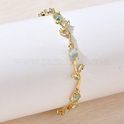 Armbänder aus Messing und Glas mit Blumengliedern&nbsp;KK-CBA7DFA-01G-08