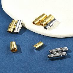 8 комплект 2-х цветных латунных трубчатых магнитных застежек KK-FS0001-61