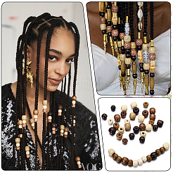 200 шт. 4-х цветные крашеные бусины из натурального кленового дерева WOOD-PA0001-02