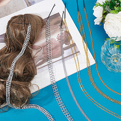 6 pièce 6 styles pinces à cheveux à pompon punk en acier inoxydable fermoirs à chaîne pour extension de cheveux&nbsp;MRMJ-NB0001-18