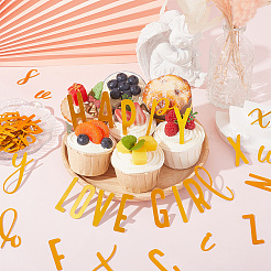 1 Set Geburtstagsthema Spiegeleffekt Acryl Geburtstag Cupcake Einlegekarte Dekoration&nbsp;AJEW-SP0001-76A