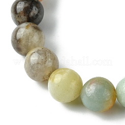 Эластичные браслеты из круглых натуральных цветов амазонита диаметром 8 мм&nbsp;BJEW-JB10575