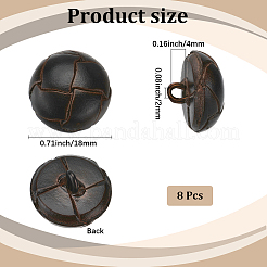 8 шт. пуговицы из коровьей кожи с 1 отверстиями FIND-CY0001-08B