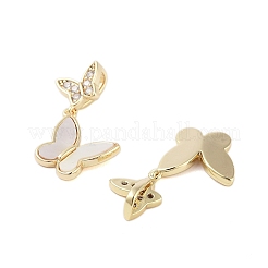 Латунные микропаве прозрачные подвески с фианитом KK-Z059-12G