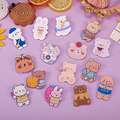 15 шт. 15 стильные булавки для броши с медведем и кроликом JEWB-SZ0001-35