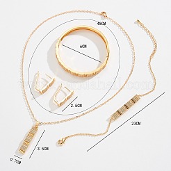 Прямоугольный латунный микропаве прозрачный кубический цирконий кулон ожерелье и серьги-кольца и браслет и наборы звеньев браслета&nbsp;FS-WGED4BF-01