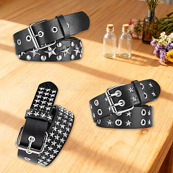 3 ceinture en similicuir PU à rivets&nbsp;AJEW-CL0005-94