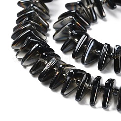 電気メッキガラスビーズセット  三角形  ブラック  9x15.5~16x2.8~3mm  穴：1mm  約119~131個/連  24.21''~24.41''（61.5~62センチメートル）&nbsp;GLAA-K061-04A-HP02