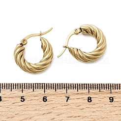 Серьги-кольца из нержавеющей стали 304 с закрученными кольцами&nbsp;EJEW-Z146-01G-01