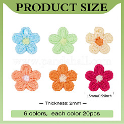 120 шт. вязаные аппликации из пряжи двух цветов с цветочным узором DIY-MA0006-85