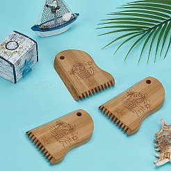 3шт бамбуковая расческа для воска для досок для серфинга&nbsp;DIY-FG0006-74