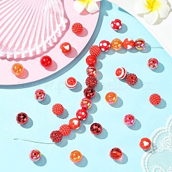 100шт 13 стиля непрозрачные акриловые бусины&nbsp;SACR-CJ0001-83