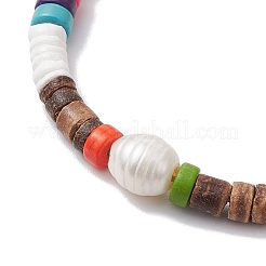 Регулируемые плетеные браслеты из синтетической бирюзы heishi BJEW-JB11543