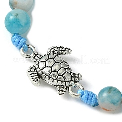 Pulseras de cuentas trenzadas de jade blanco teñido natural&nbsp;BJEW-JB09856-02