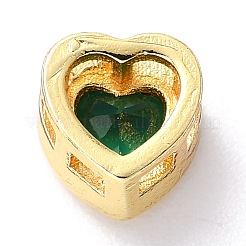 Ciondoli scorrevoli in ottone con zirconi intarsiati&nbsp;ZIRC-F125-01C-G