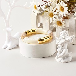分厚いカーブチューブビーズストレッチブレスレット  ccbプラスチック＆アクリル天然石風用原石ブレスレット  古いレース  内径：2インチ（5cm）&nbsp;BJEW-JB06685-03