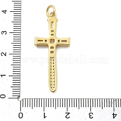 Настоящие 18к позолоченные латунные подвески с микропаве и кубическим цирконием KK-L209-101G-01