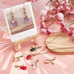 20 шт. 5-х цветные граненые стеклянные подвески в форме капли&nbsp;HJEW-SC0001-16