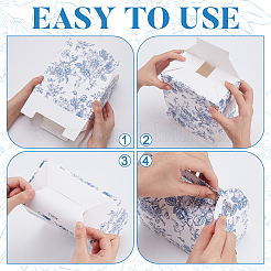 Прямоугольные подарочные коробки для хранения бумаги с цветочным узором CON-WH0085-177