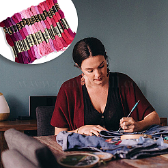 6-слойная полиэфирная нить для вышивания&nbsp;OCOR-WH20074-01B-06