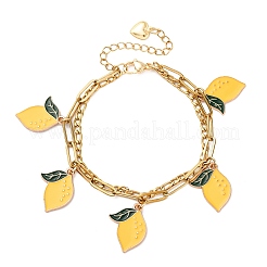 Браслеты из нержавеющей стали 304 с цепочкой из многорядных цепочек «Фигаро» и «Скрепка» BJEW-JB12486-01